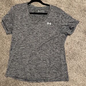 Under Armour Women's Heathered Black V-Neck Tee
